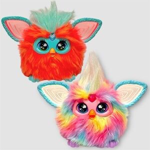 Furby Bundle of 2 Electronic Interactive Plush Toys | Tie Dye & Coral